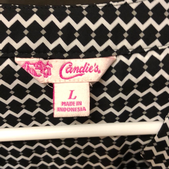 Candies Black, white and Gray Tunic Blouse, sz L - Picture 2 of 4